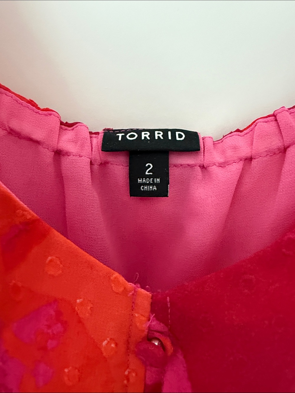 Torrid. Size 2X. Bright Pink & Orange Ruffle Cami Tunic - Picture 5 of 12